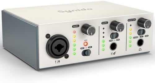 USB C Audio Interface for Recording Music, Streaming, Podcasting, Silver